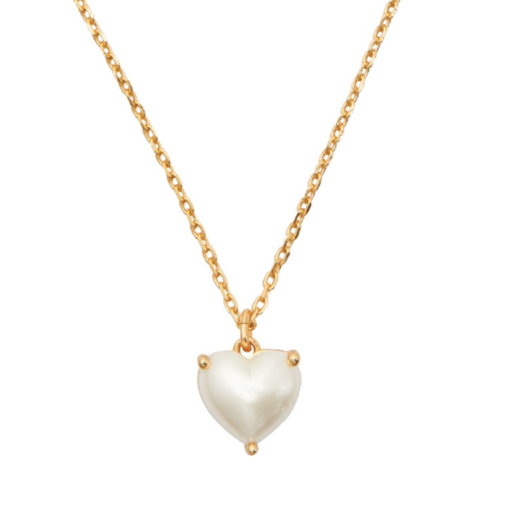 Kate Spade Gold and White Heart Necklace